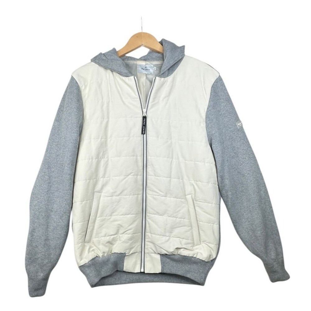 Pepe Jeans Snell Full Zip Sweatshirt size Medium Beige/Gray‎